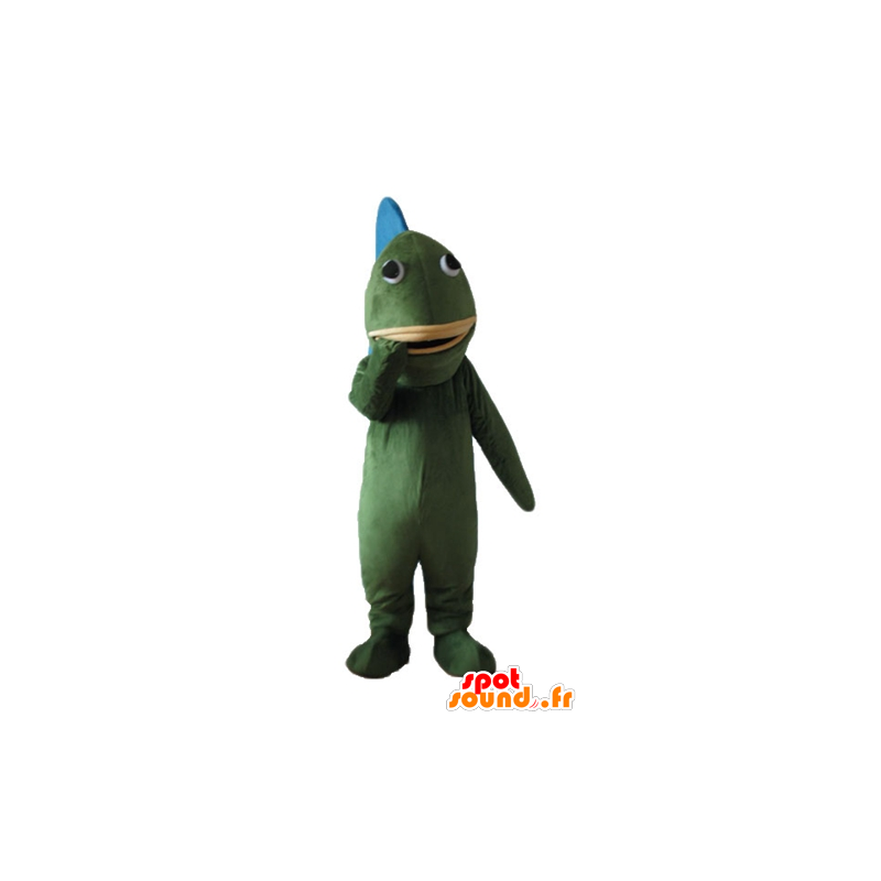 Mascot verde e azul peixe, gigante - MASFR24163 - mascotes peixe