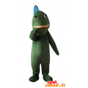 Mascotte de poisson vert et bleu, géant - MASFR24163 - Mascottes Poisson