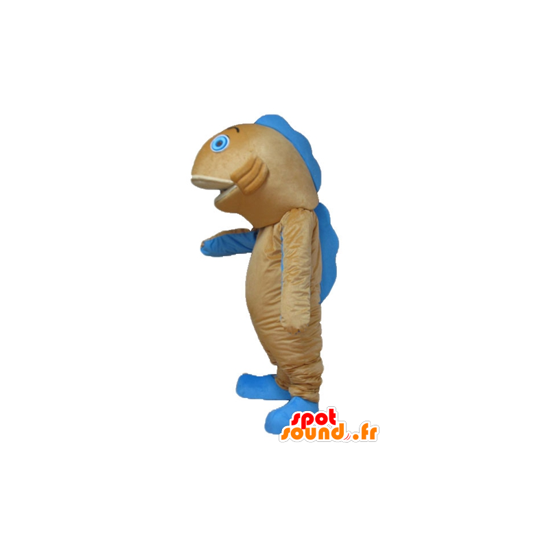 Mascotte de poisson orange et bleu, de saumon géant - MASFR24165 - Mascottes Poisson