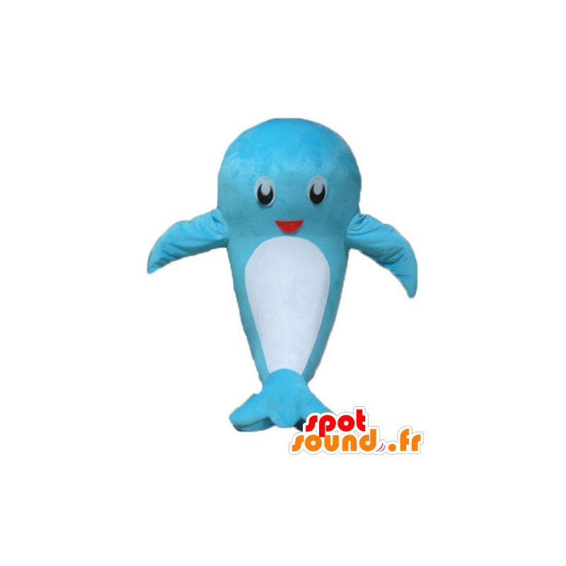 Mascot blauwe en witte walvis, grappige en leuke - MASFR24167 - Mascottes van de oceaan