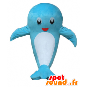 La mascota de la ballena azul y blanco, divertido y lindo - MASFR24167 - Mascotas del océano