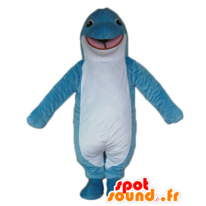 Mascot striped dolphin, smiling and original - MASFR24168 - Mascot Dolphin