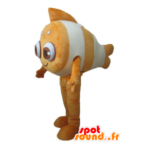 Mascot clownfish, laranja e branco, muito sorridente - MASFR24170 - mascotes peixe