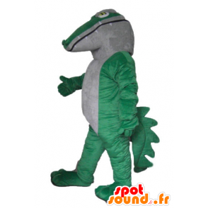 Green and white crocodile mascot, giant and impressive - MASFR24171 - Mascot of crocodiles