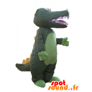 Grønn krokodille maskot med gråtoner - MASFR24174 - Mascot krokodiller