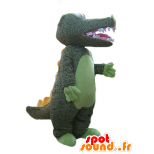 Mascote crocodilo verde com escalas de cinza - MASFR24174 - crocodilos mascote