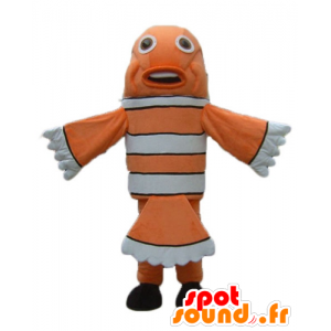 Orange Clownfish Maskottchen, weiß und schwarz - MASFR24175 - Maskottchen-Fisch