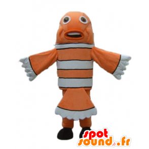 Orange Clownfish Maskottchen, weiß und schwarz - MASFR24175 - Maskottchen-Fisch