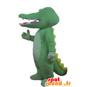 Verde e giallo coccodrillo mascotte, gigante - MASFR24176 - Mascotte di coccodrilli