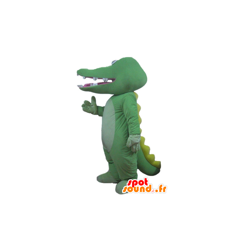 Mascotte de crocodile vert et jaune, géant - MASFR24176 - Mascotte de crocodiles