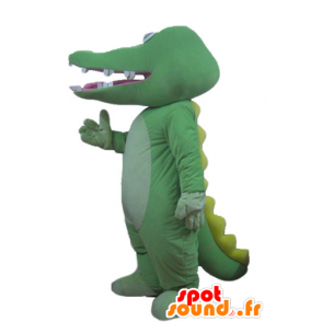 Green and yellow crocodile mascot, giant - MASFR24176 - Mascot of crocodiles