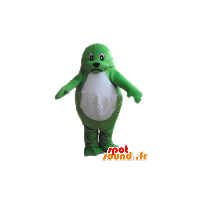 Mascotte de loutre vert et blanche, géante et attendrissante - MASFR24178 - Mascottes de l'océan