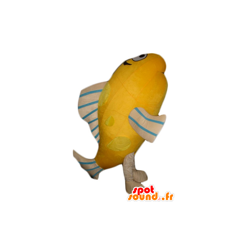 Gigante mascote peixe, laranja, bege e azul - MASFR24179 - mascotes peixe