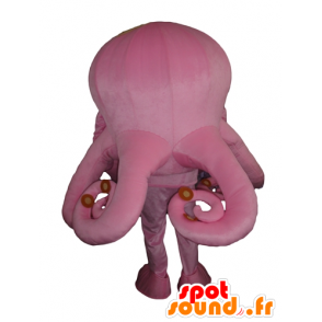 Mascot pink octopus, giant, with blue eyes - MASFR24180 - Mascots of the ocean