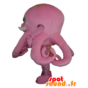 Mascot pink octopus, giant, with blue eyes - MASFR24180 - Mascots of the ocean