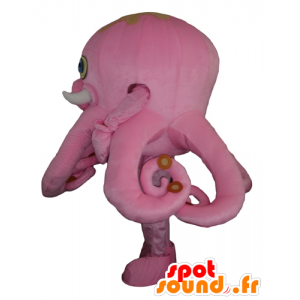 Mascotte roze octopus, reus, met blauwe ogen - MASFR24180 - Mascottes van de oceaan