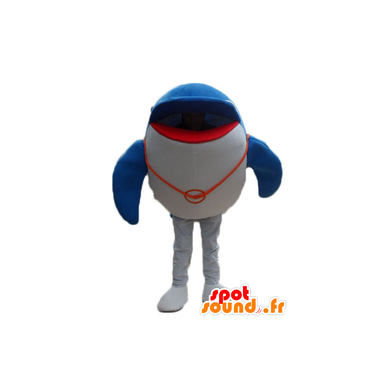 Stripet delfin maskot, gigantiske, svært vellykket - MASFR24181 - Dolphin Mascot