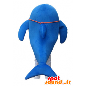 Striped dolphin mascot, giant, highly successful - MASFR24181 - Mascot Dolphin