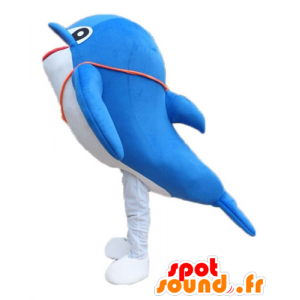 Gestreepte dolfijn mascotte, reus, zeer succesvol - MASFR24181 - Dolphin Mascot