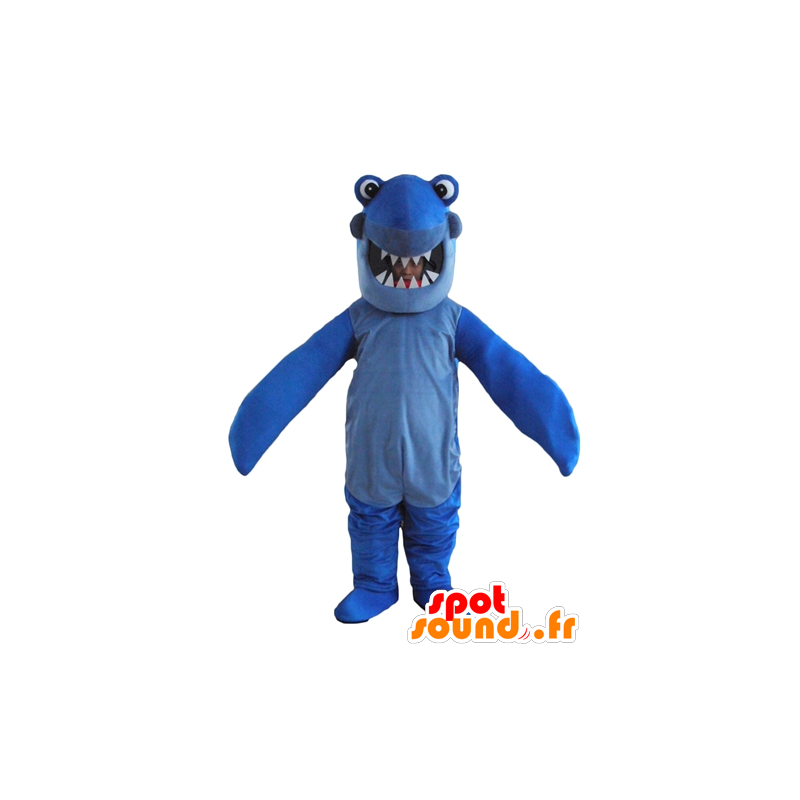 Mascot blauwe haai met grote tanden - MASFR24182 - mascottes Shark