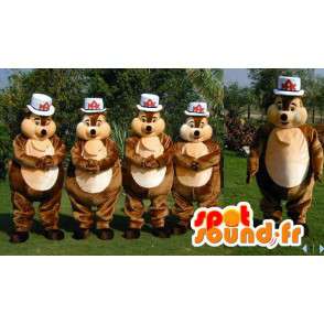 Maskottchen braunes Eichhörnchen. Packung mit 4 Farben Eichhörnchen - MASFR006632 - Maskottchen Eichhörnchen