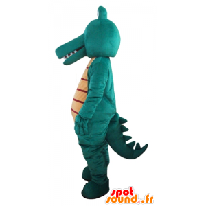 Green and yellow crocodile mascot, giant and fun - MASFR24185 - Mascot of crocodiles