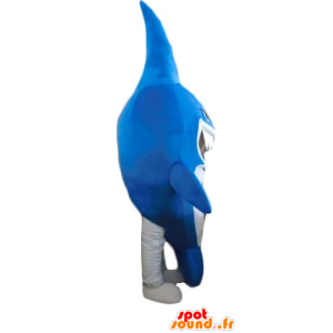 Mascot blauwe en witte haai, erg grappig, woest uitziende - MASFR24186 - mascottes Shark