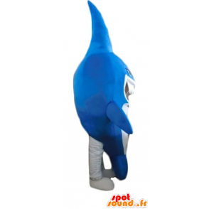 Mascotte blu e bianco squalo, molto divertente, feroce dall'aspetto - MASFR24186 - Squalo mascotte