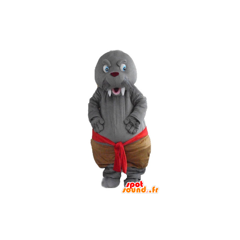 Sel maskot, grå hvalross med store tenner i Maskoter Seal