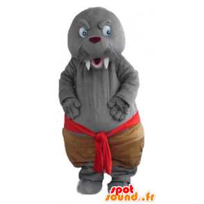 Mascota sello, morsa gris con grandes dientes - MASFR24188 - Sello de mascotas