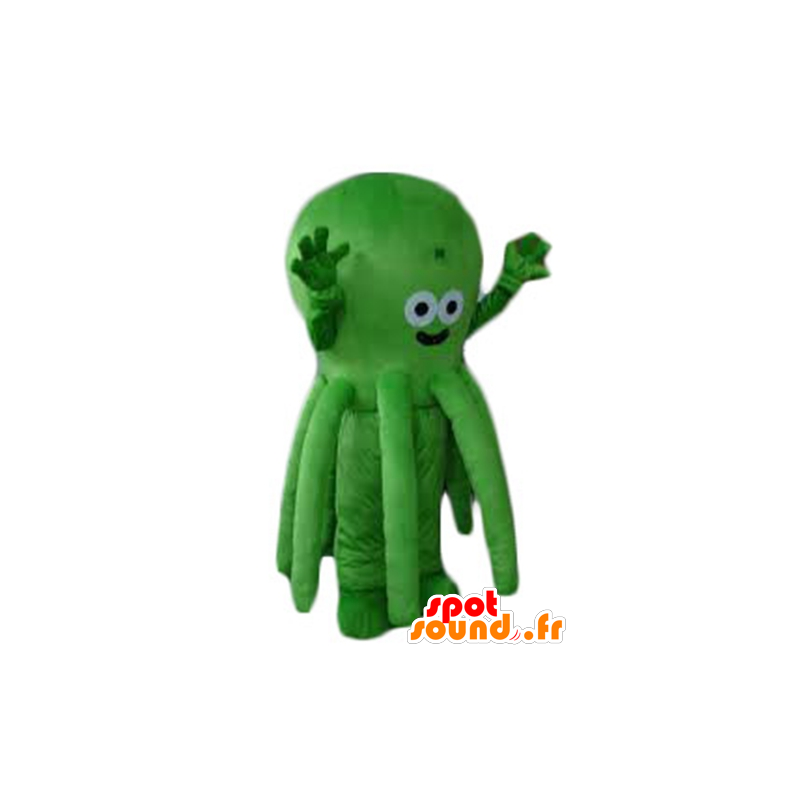 Mascota del pulpo verde, muy lindo y sonriente - MASFR24189 - Mascotas del océano