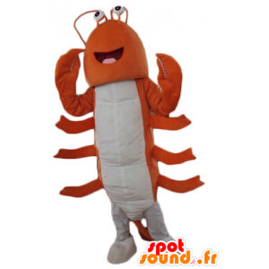 Mascotte de homard géant, d'écrevisse orange et blanche - MASFR24191 - Mascottes Homard