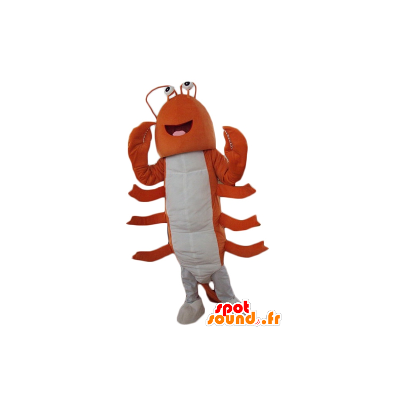 Giant hummer maskot, oransje og hvit kreps - MASFR24191 - Maskoter Lobster