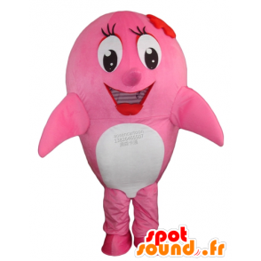 Mascot roze en witte dolfijn, walvis - MASFR24193 - Dolphin Mascot