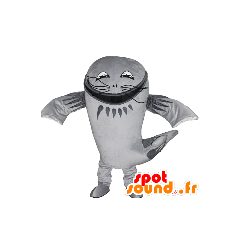 Mascot cinzento grande peixe, peixe-gato, gigante - MASFR24198 - Mascotes gato