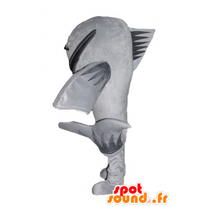 Mascot grossa grigio pesce, pesce gatto, gigante - MASFR24198 - Mascotte gatto