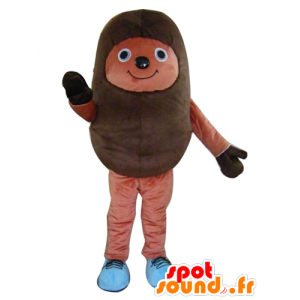 Brown hedgehog mascot, bicolor, cheerful - MASFR24200 - Mascots Hedgehog