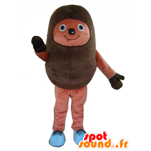 Brown mascote ouriço, bicolor, muito sorridente - MASFR24200 - mascotes Hedgehog
