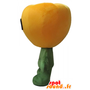 Mascotte de gros poivron jaune, géant et souriant - MASFR24204 - Mascotte de légumes