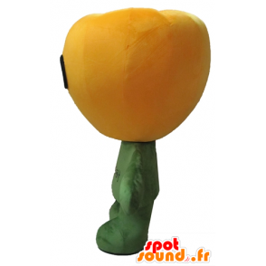 Grote gele paprika mascotte, reus en glimlachen - MASFR24204 - Vegetable Mascot