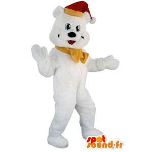 Hvid bamse maskot. Bamse kostume - Spotsound maskot kostume