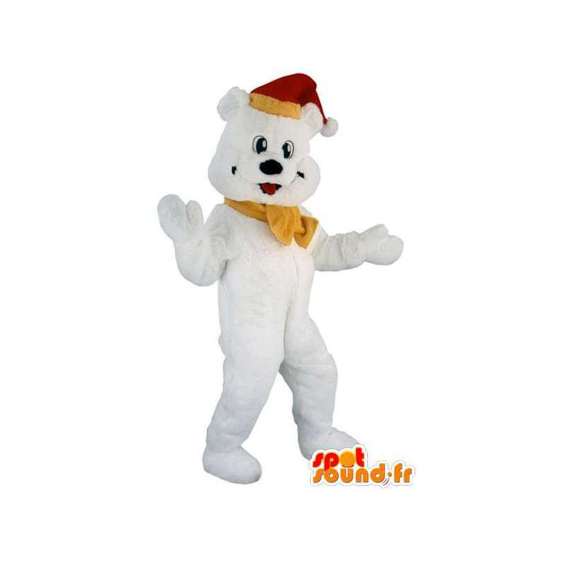 Hvid bamse maskot. Bamse kostume - Spotsound maskot kostume