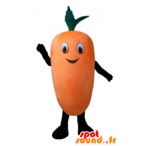 La mascota de naranja zanahoria gigante y sonriente - MASFR24207 - Mascota de verduras