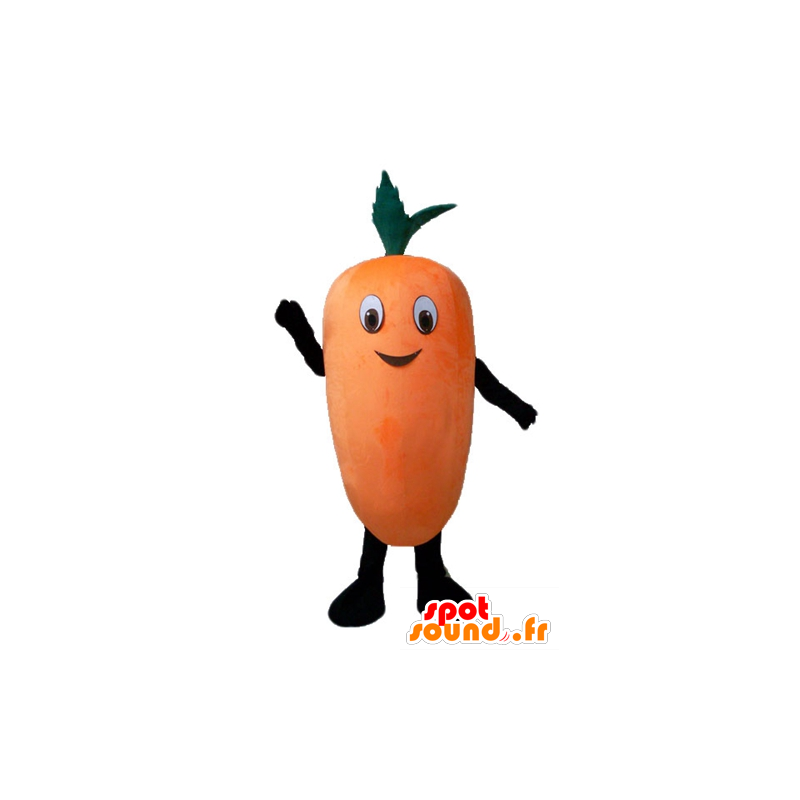 La mascota de naranja zanahoria gigante y sonriente - MASFR24207 - Mascota de verduras