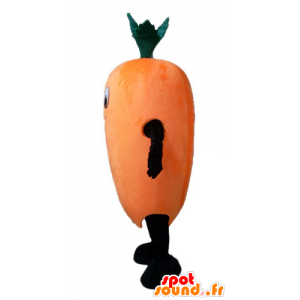 La mascota de naranja zanahoria gigante y sonriente - MASFR24207 - Mascota de verduras