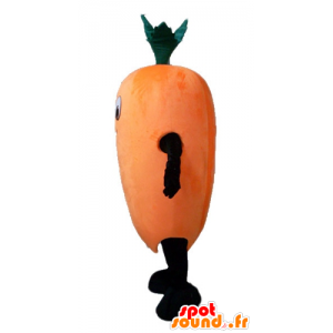 Mascotte gigante arancione carota e sorridente - MASFR24207 - Mascotte di verdure