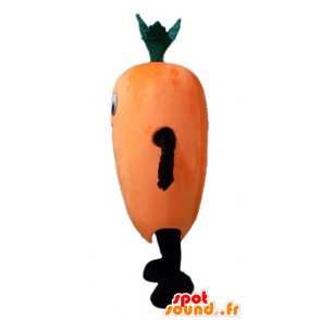 Mascotte de carotte orange géante et souriante - MASFR24207 - Mascotte de légumes