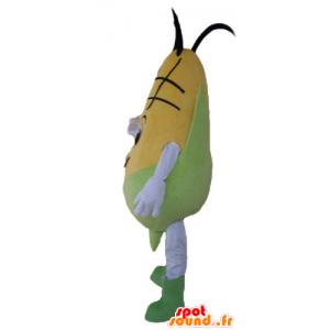 Cob maskotka żółty i zielony kukurydza, gigant i uśmiechnięte - MASFR24209 - food maskotka