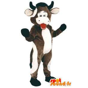 Mascotte de vache marron et blanche - Toutes tailles - MASFR006637 - Mascottes Vache