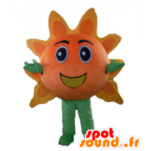 Mascote sol gigante, laranja e amarelo, todos os sorrisos - MASFR24211 - Mascotes não classificados